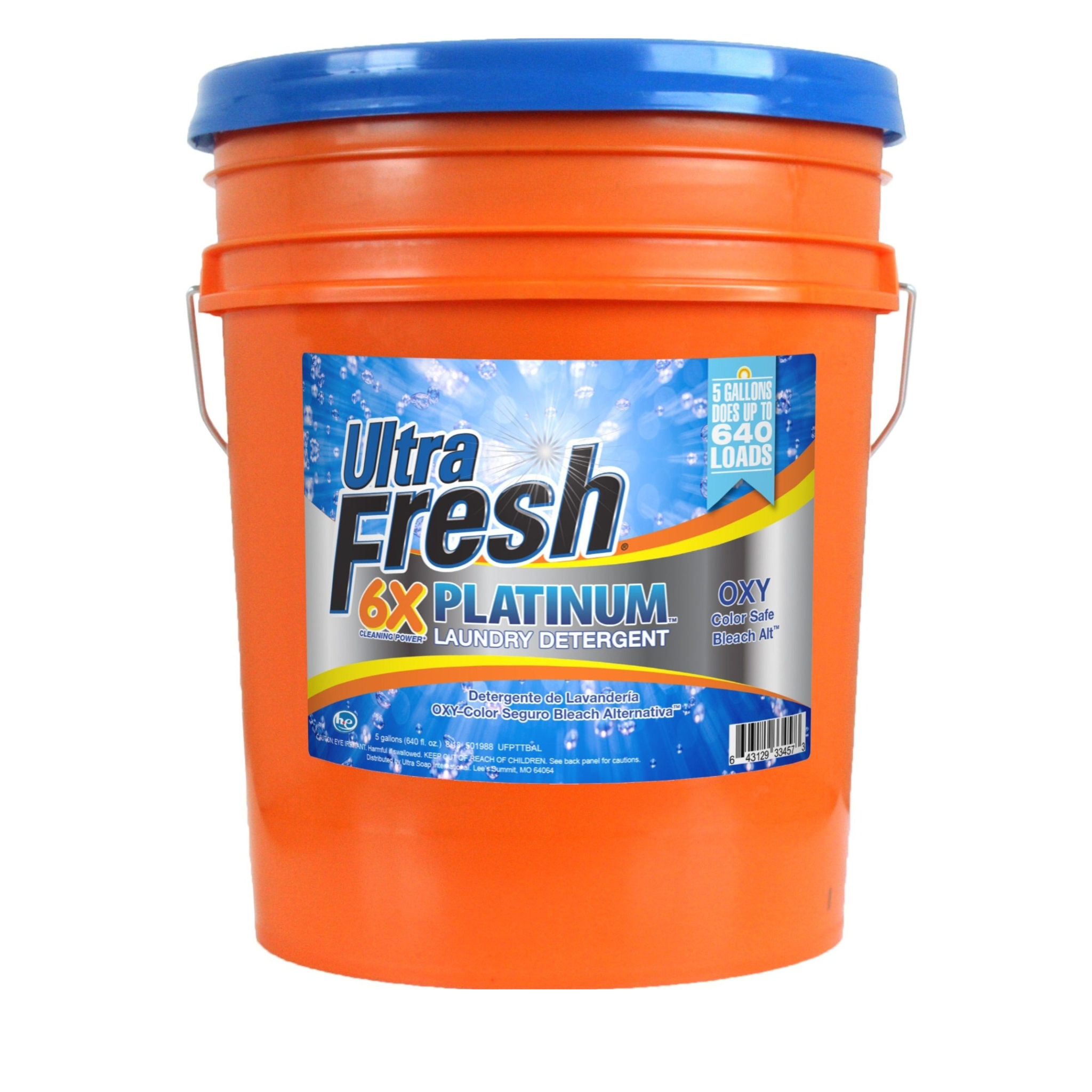 Ultra Fresh Platinum Bleach Alternative + Oxy 6X Laundry Detergent - 5 Gallons