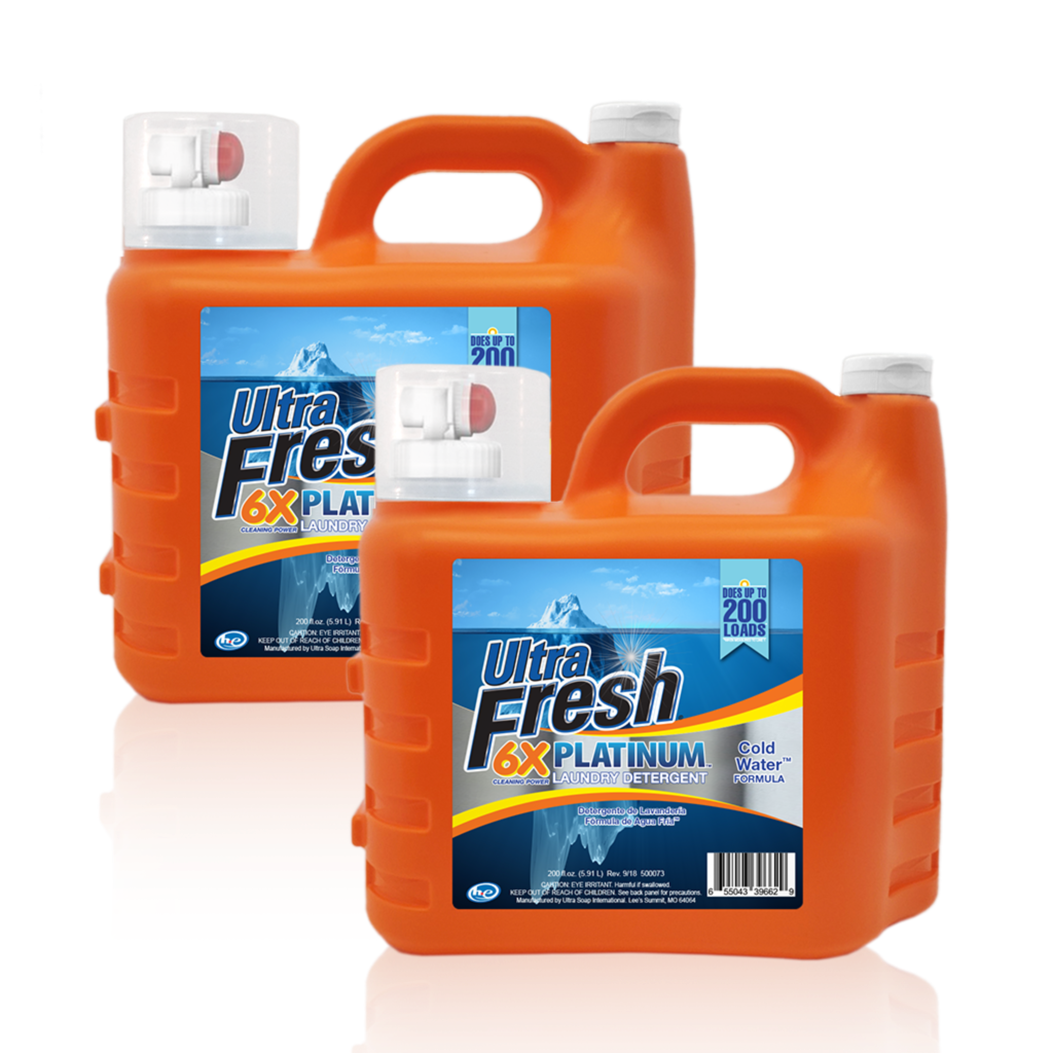 Ultra Fresh Platinum Cold Water Formula 6X Laundry Detergent - 2x200 Ounce Club Pack