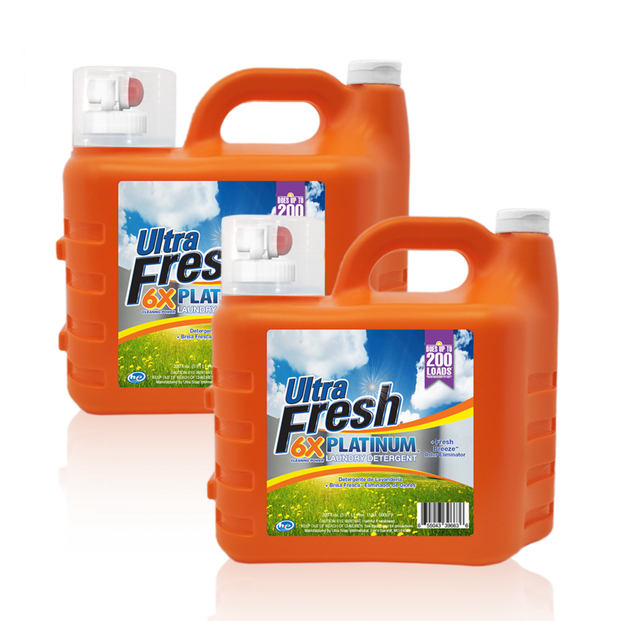 Ultra Fresh Platinum Fresh Breeze 6X Laundry Detergent - 2x200 Ounce Club Packs