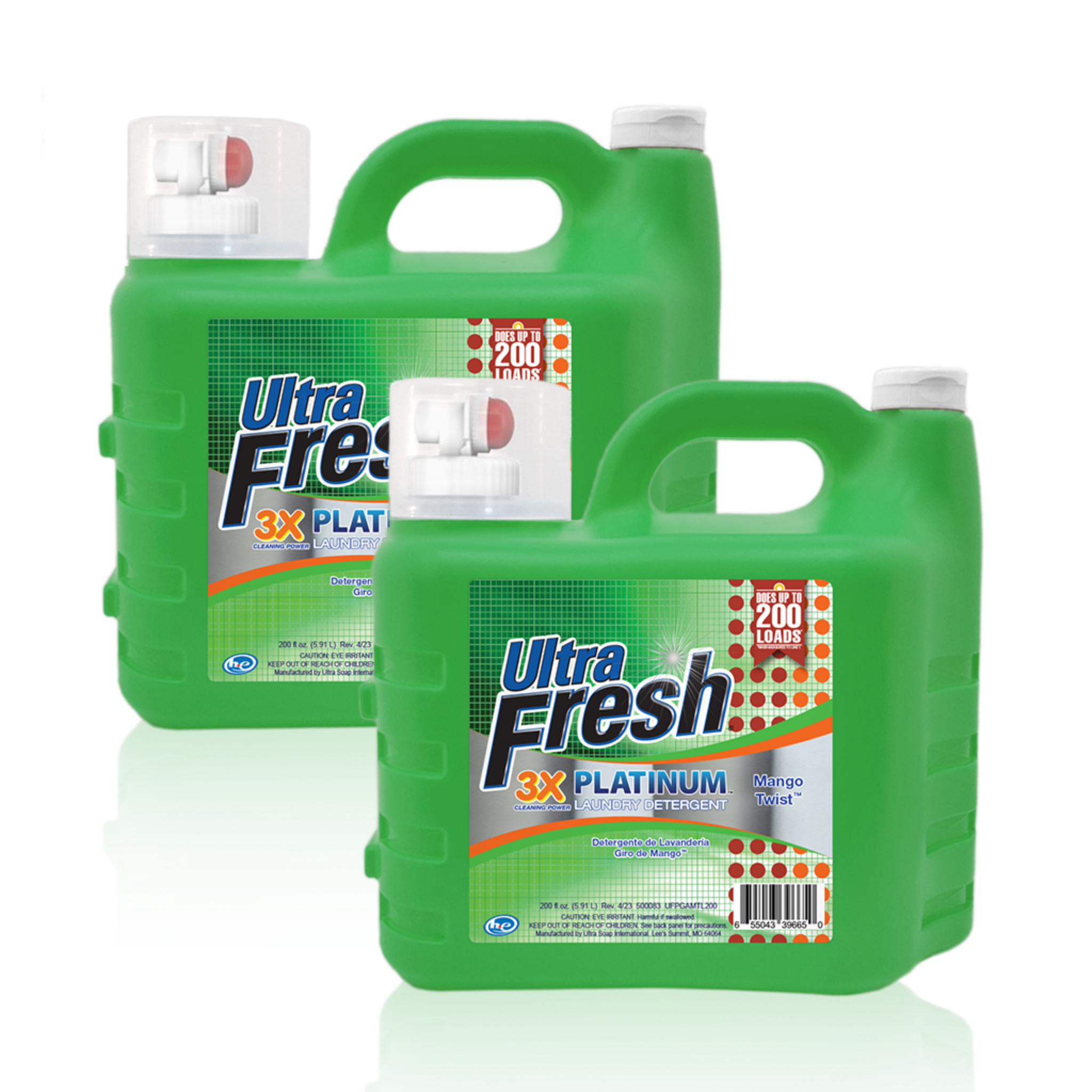 Ultra Fresh Platinum Mango Twist™Laundry Detergent - 2x200 Ounce Club Pack