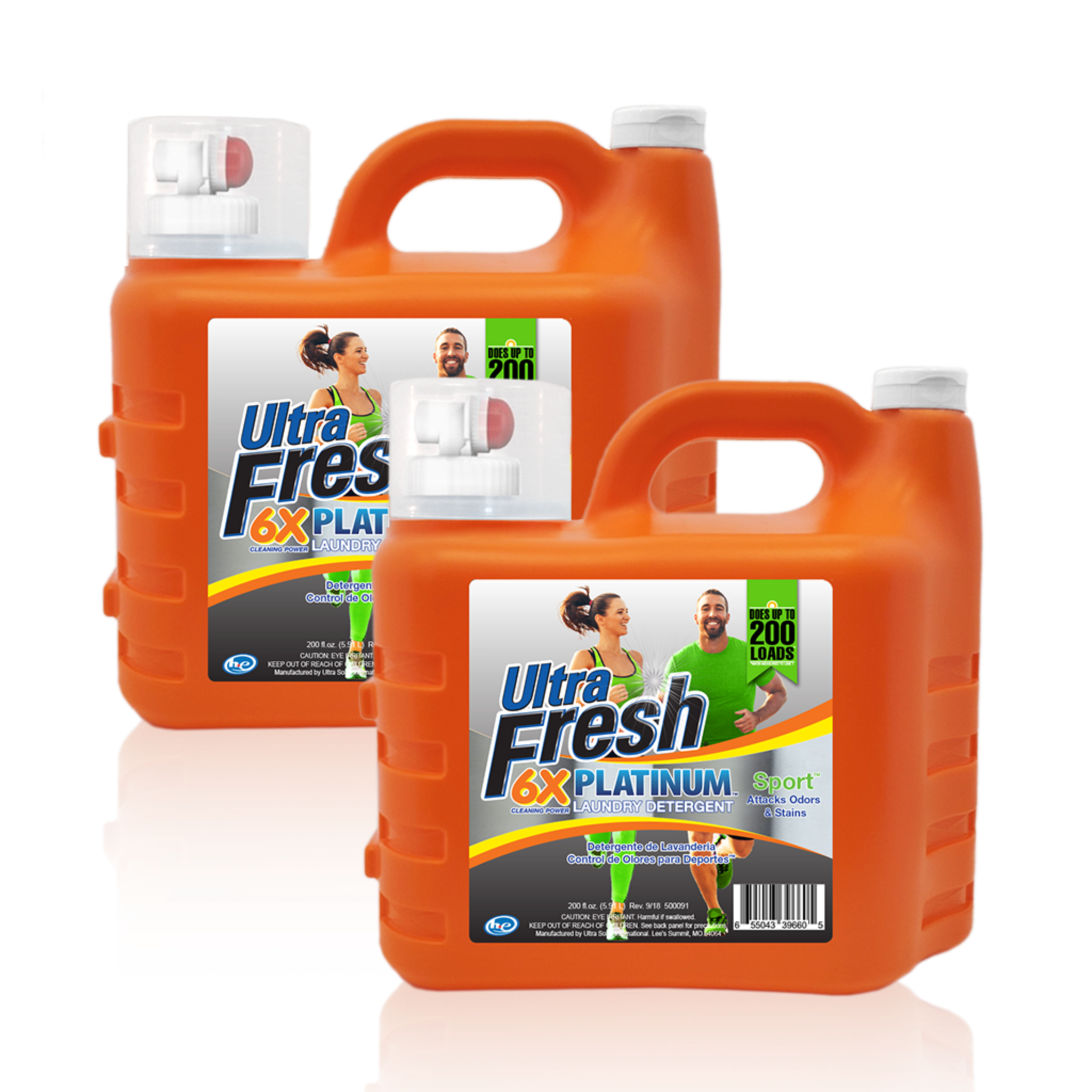 Ultra Fresh Platinum Sport 6X Laundry Detergent - 2x200 Ounce Club Pack