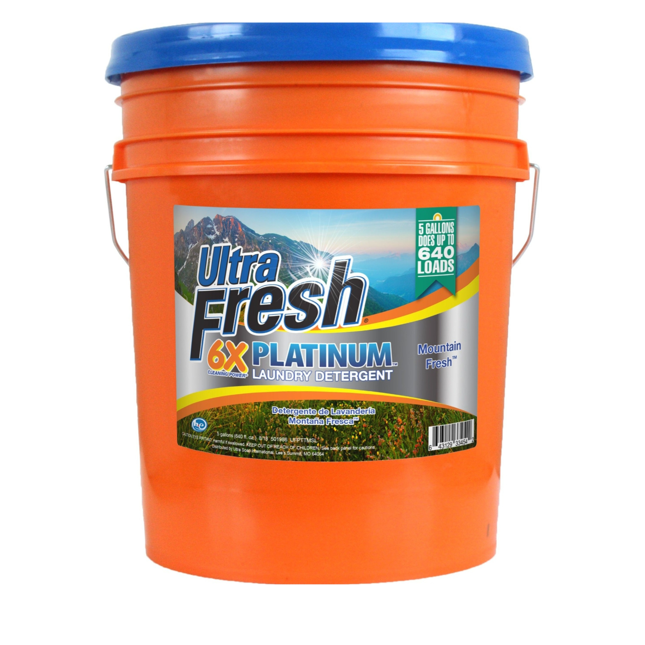 Ultra Fresh Platinum Mountain Fresh 6X Laundry Detergent - 5 Gallons