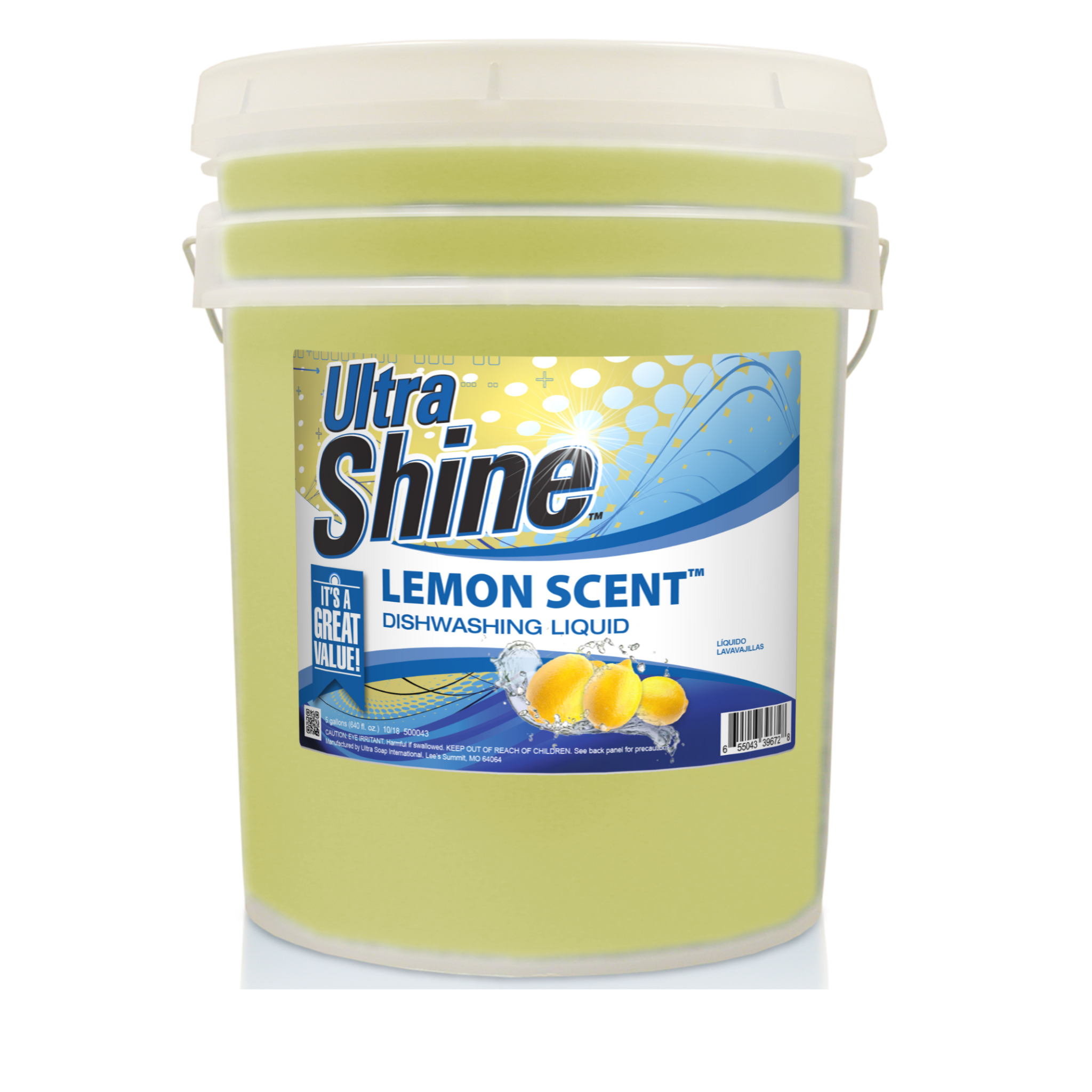 Ultra Shine 2x Lemon Dishwashing Liquid - 5 Gallons