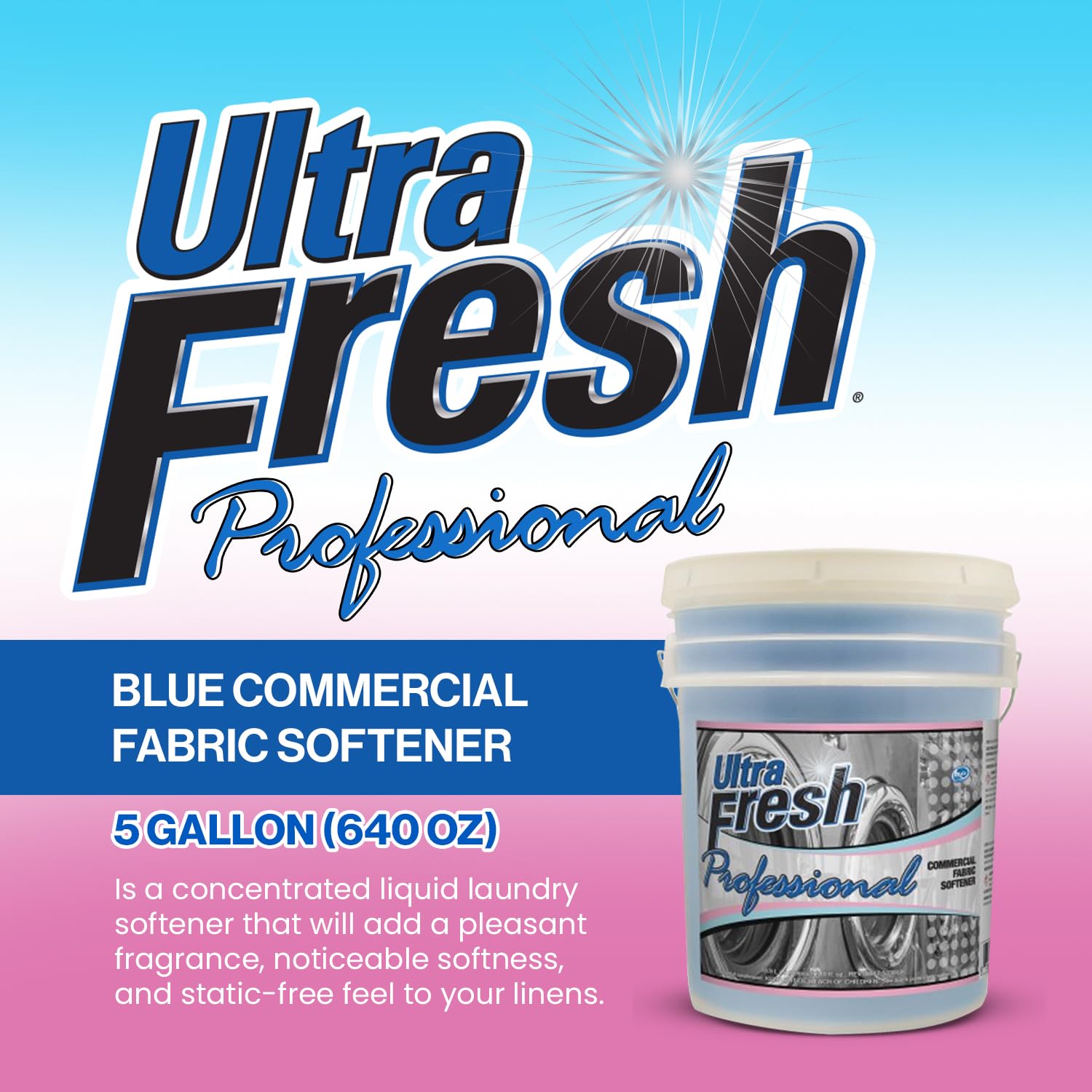 Ultra Fresh® Professional™ Commercial Fabric Softener - Blue - 5 Gallons