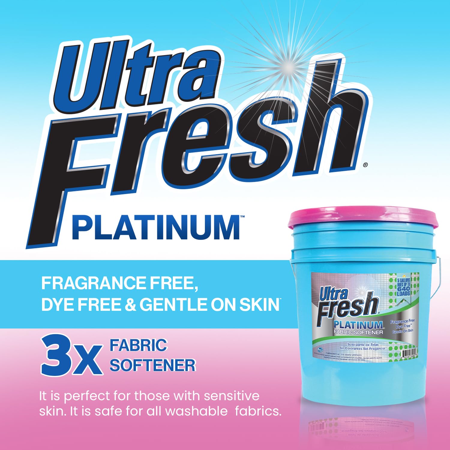 Ultra Fresh® Platinum™ Fabric Softener - Spring Fresh™ - 5 Gallons