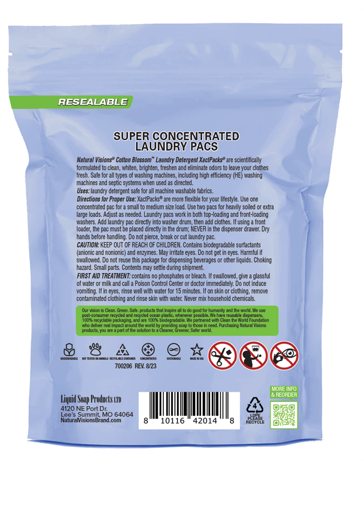 Natural Visions® Laundry Detergent Pacs - 50 Count