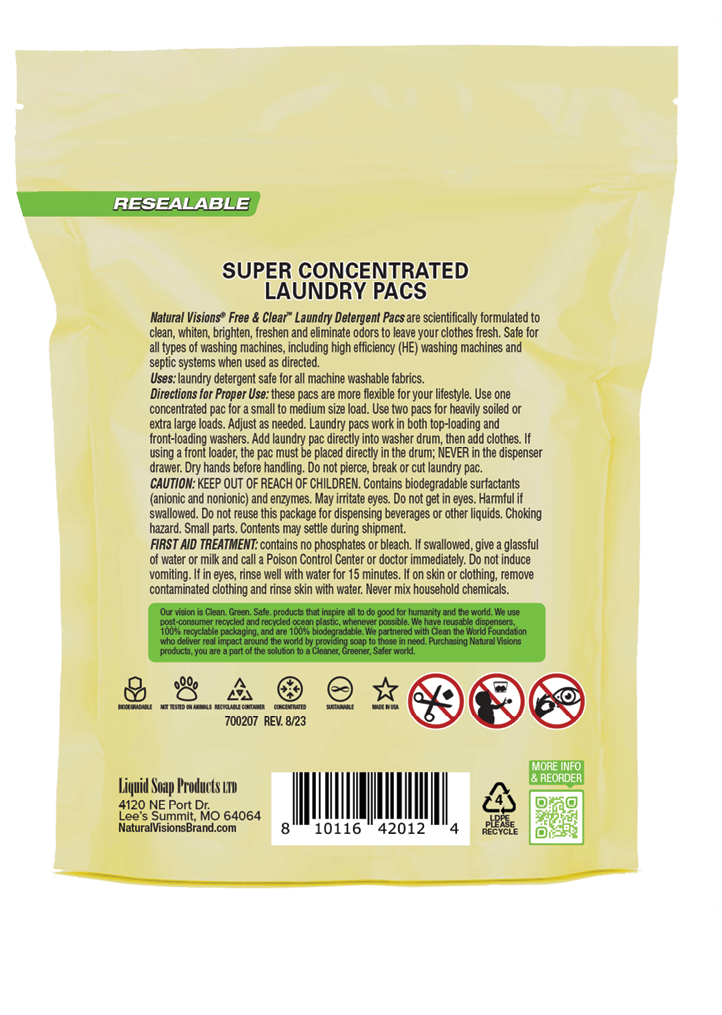 Natural Visions® Laundry Detergent Pacs - 50 Count