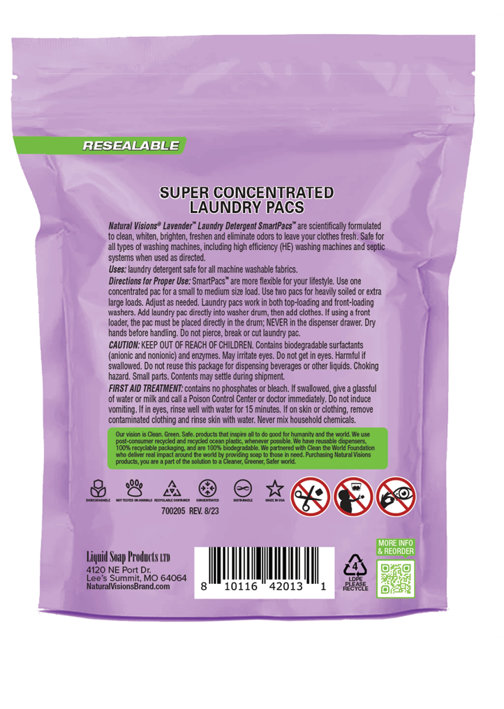 Natural Visions® Laundry Detergent Pacs - 50 Count