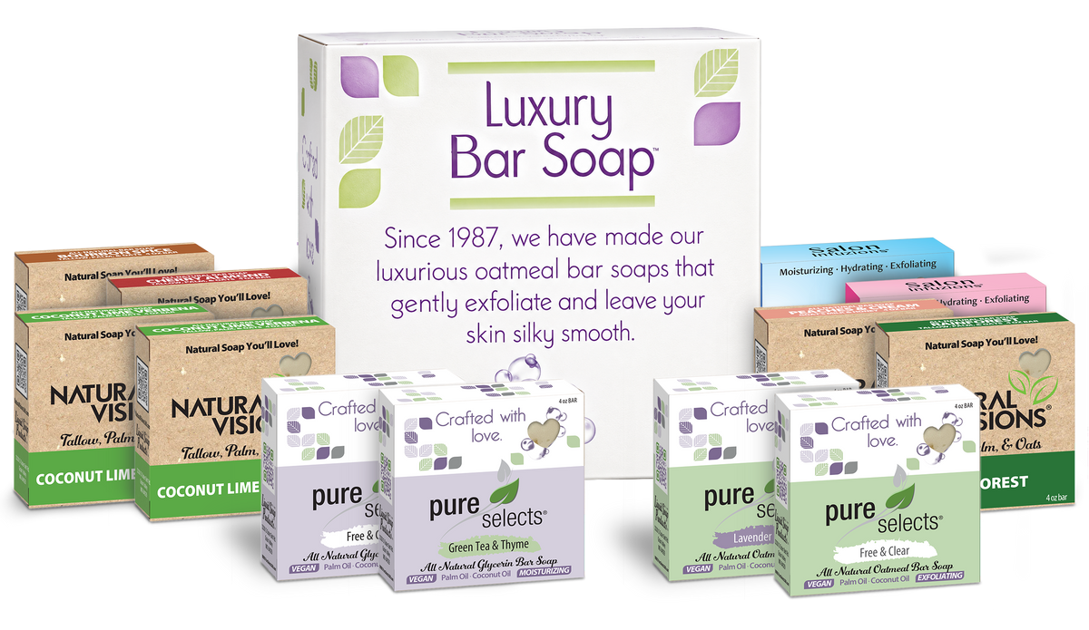 Gift Box: Natural Visions®, Pure Selects®, and Salon Infuzion® Bar Soap Variety Box - 4 oz. Bar Soap