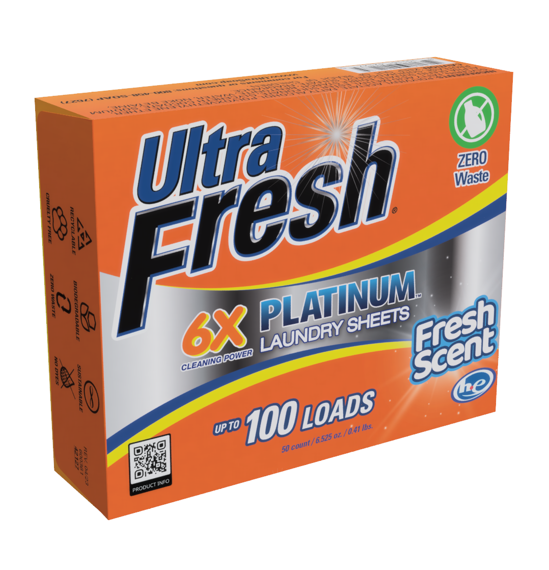 Ultra Fresh® 6X Platinum™ Laundry Sheets - Fresh Scent™ (Case of 12)