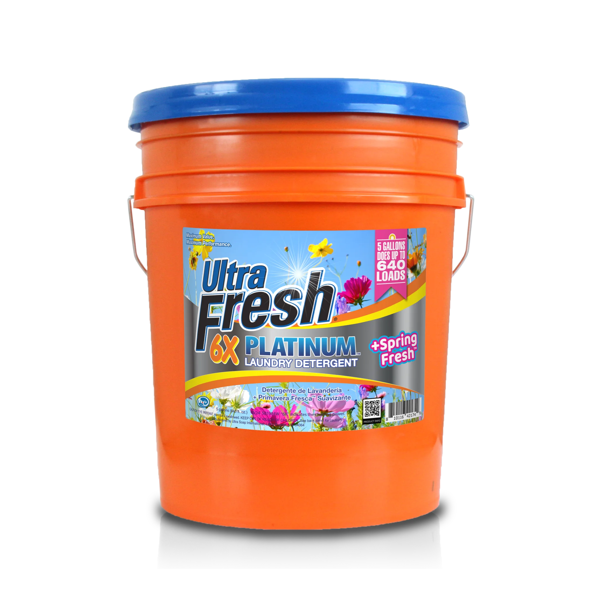 Detergente Spring Fresh Detergente para ropa Blue 6X + Suavizante Spring Fresh - 5 galones ...