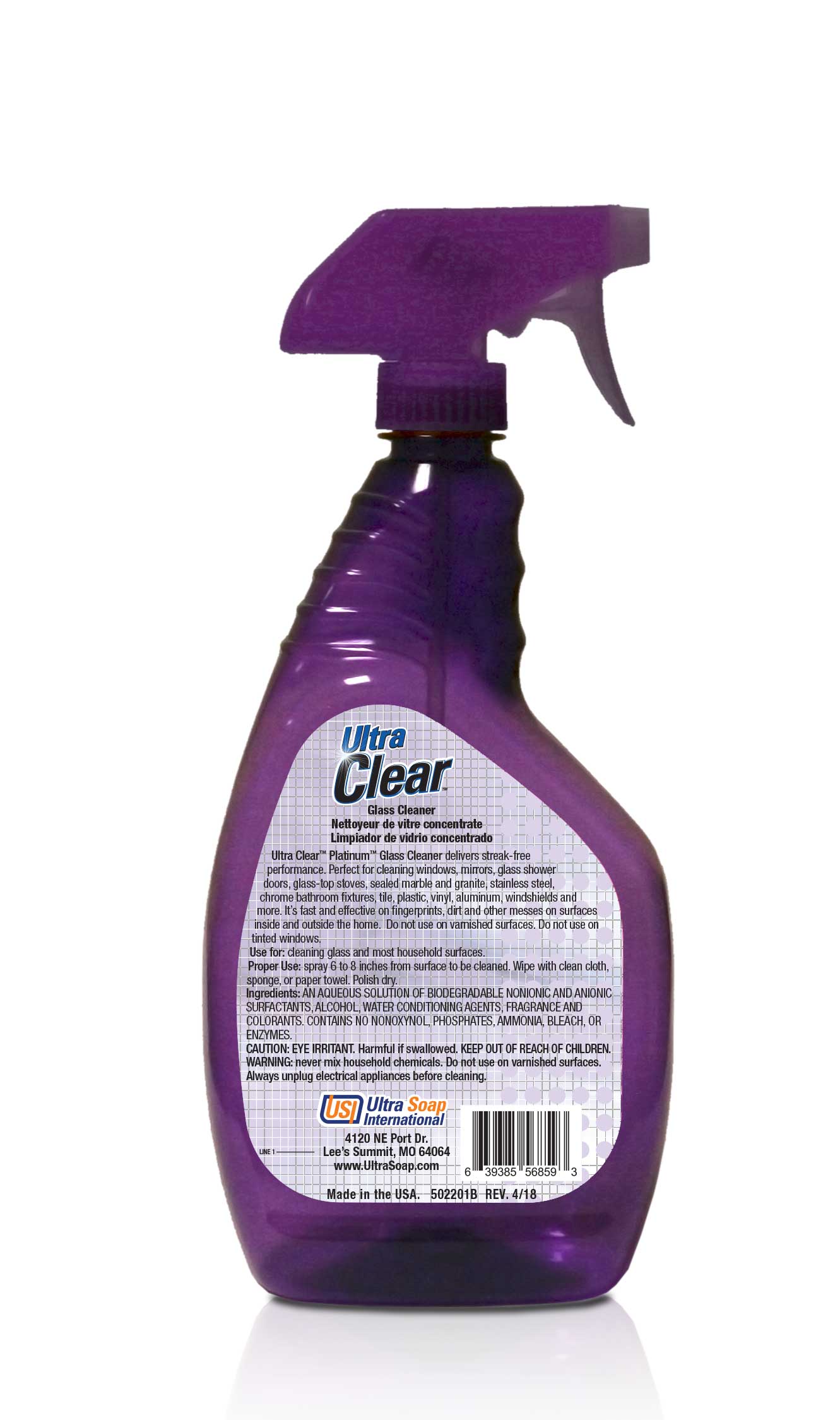 Ultra Clear Platinum Lavender Glass Cleaner - 10x32 Ounce